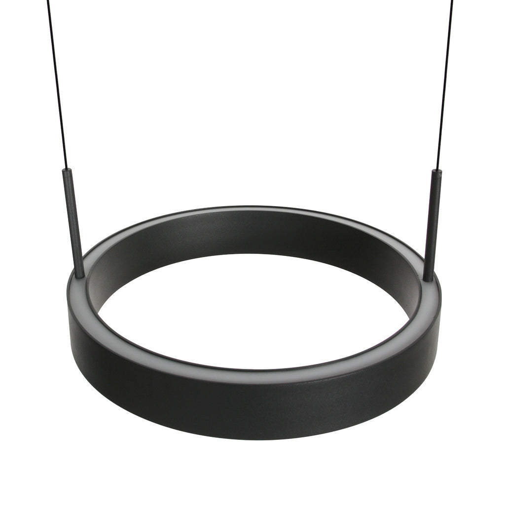 Zwarte hanglamp Mykty 4204 – Twee zwevende cirkels, individueel in hoogte verstelbaar, 6000 lumen, 2700K