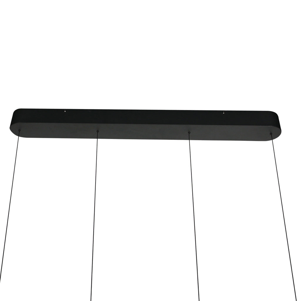 Zwarte hanglamp Mykty 4204 – Twee zwevende cirkels, individueel in hoogte verstelbaar, 6000 lumen, 2700K