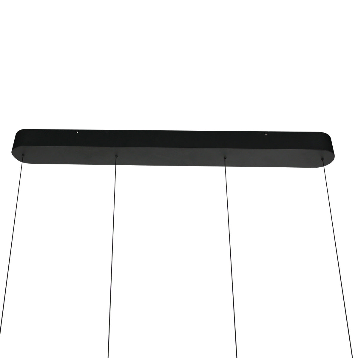 Zwarte hanglamp Mykty 4204 – Twee zwevende cirkels, individueel in hoogte verstelbaar, 6000 lumen, 2700K