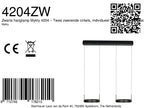 Zwarte hanglamp Mykty 4204 – Twee zwevende cirkels, individueel in hoogte verstelbaar, 6000 lumen, 2700K