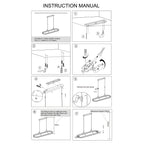 Ovale zwarte hanglamp Mykty 4205ZW – 120 cm breed, in hoogte verstelbaar met Cable Lift