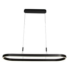 Ovale zwarte hanglamp Mykty 4205ZW – 120 cm breed, in hoogte verstelbaar met Cable Lift