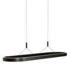 Ovale zwarte hanglamp Mykty 4205ZW – 120 cm breed, in hoogte verstelbaar met Cable Lift
