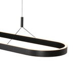 Ovale zwarte hanglamp Mykty 4205ZW – 120 cm breed, in hoogte verstelbaar met Cable Lift