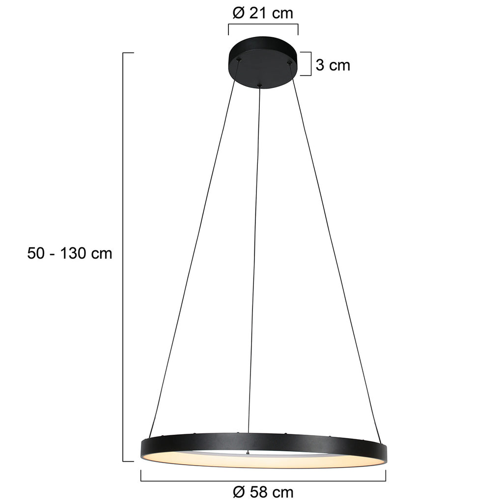 Zwarte Hanglamp Lumex 4206ZW – Modern Design met Krachtige LED-Verlichting