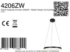 Zwarte Hanglamp Lumex 4206ZW – Modern Design met Krachtige LED-Verlichting