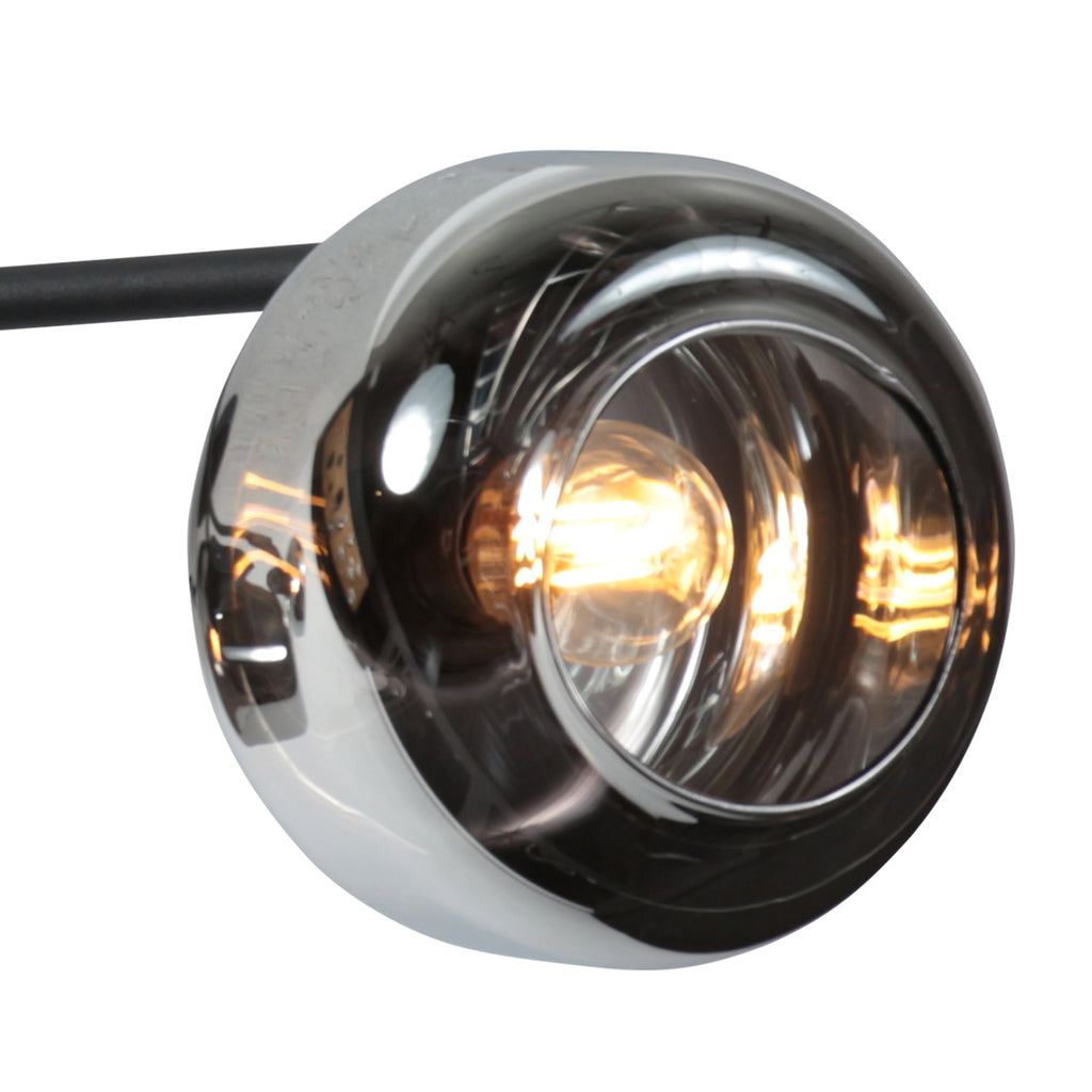 Zwarte 3-Lichts Plafondspot Tenebris 4210ZW – Stijlvolle Verlichting met Smoke Glas