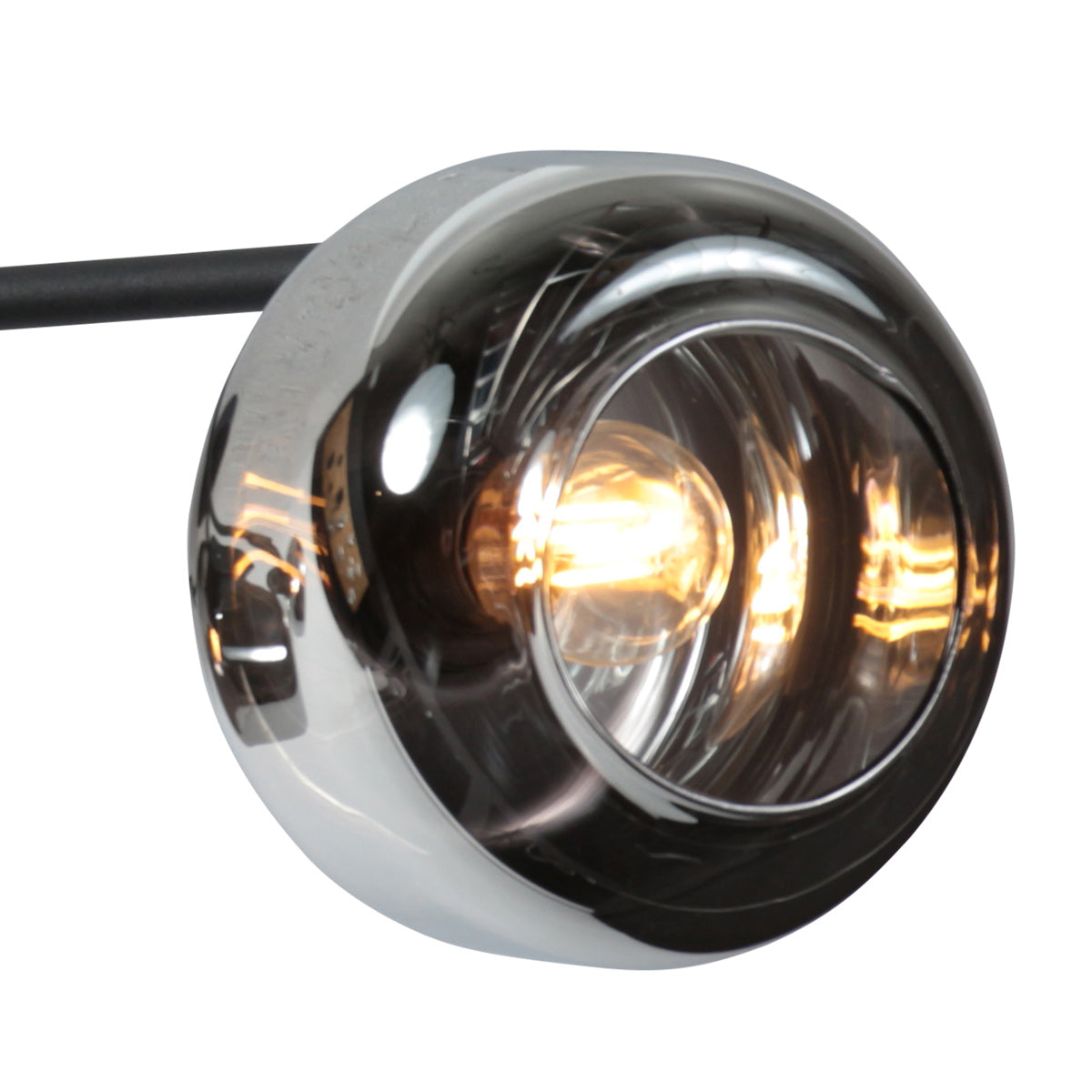 Zwarte 3-Lichts Plafondspot Tenebris 4210ZW – Stijlvolle Verlichting met Smoke Glas