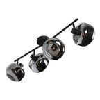 Zwarte 4-Lichts Plafondspot Tenebris 4211ZW – Stijlvolle Verlichting met Smoke Glas