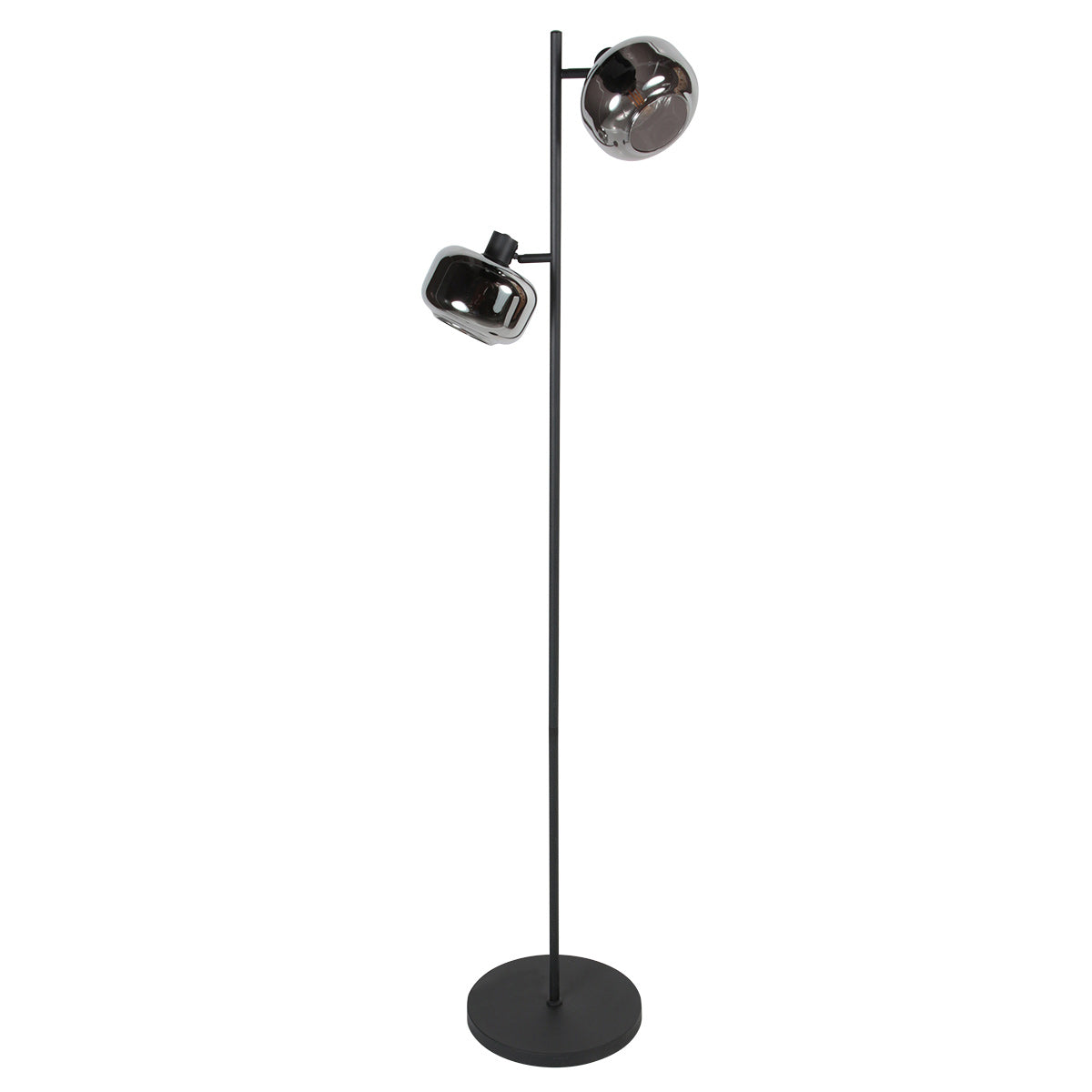 Zwarte 2-Lichts Vloerlamp Tenebris 4213ZW – Elegante Verlichting met Luxe Uitstraling