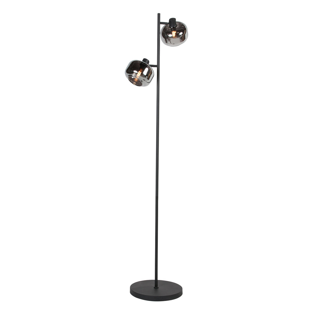 Zwarte 2-Lichts Vloerlamp Tenebris 4213ZW – Elegante Verlichting met Luxe Uitstraling