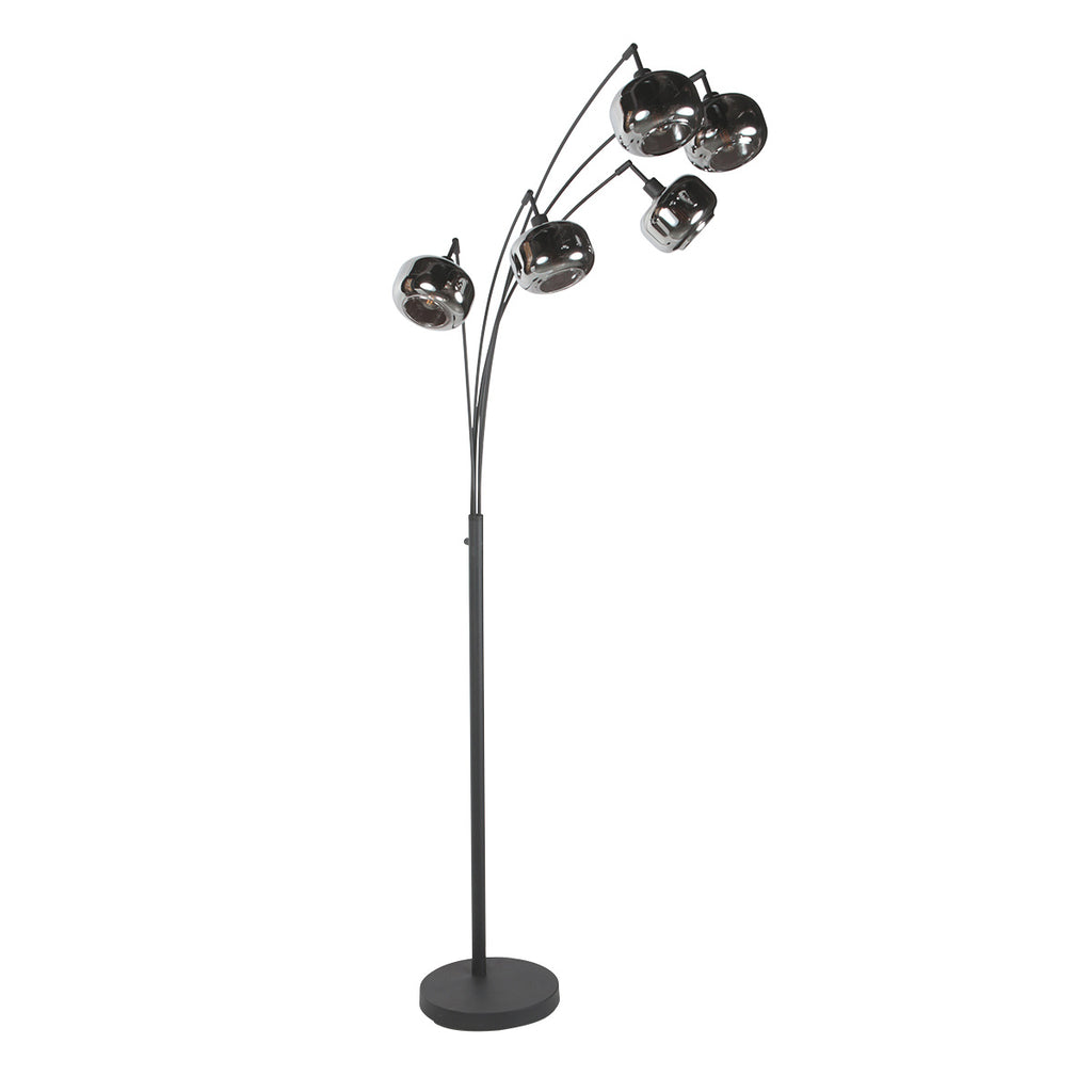 Zwarte 5-Lichts Vloerlamp Tenebris 4214ZW – Luxe en Sfeervolle Verlichting
