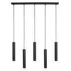 Zwarte vijflichts Hanglamp DownLume 4216ZW met GU10 fitting