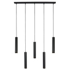Zwarte vijflichts Hanglamp DownLume 4216ZW met GU10 fitting