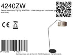 Zwarte vloerlamp Zig-Zag 4240ZW – Uniek design en functioneel gebruik