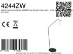 Zwarte vloerlamp Zig-Zag 4244ZW met wit grof linnen kap – Uniek design en functioneel gebruik