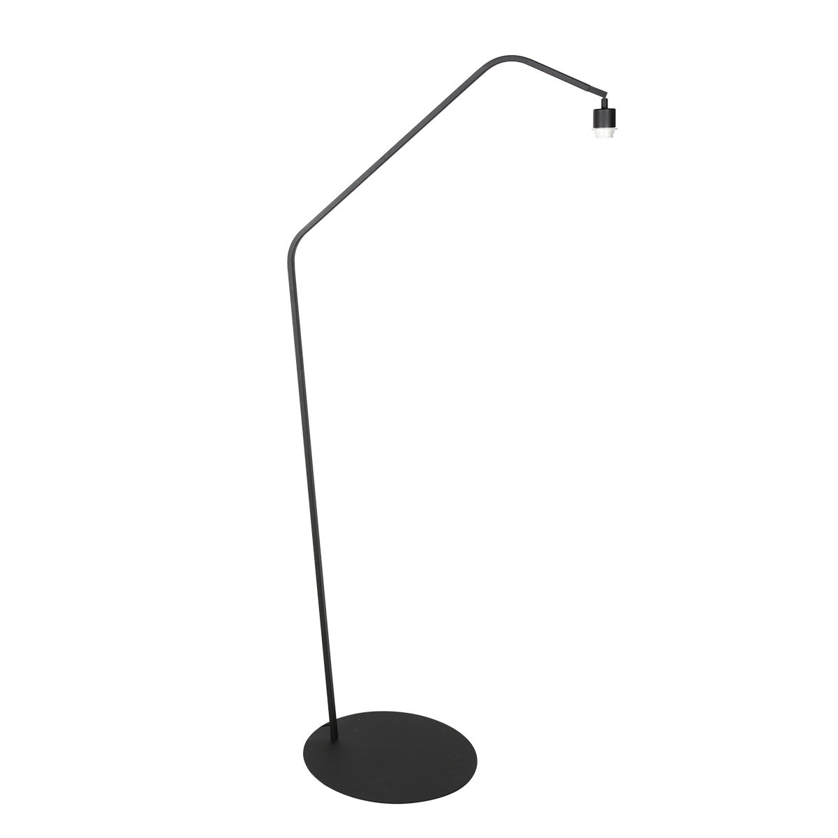Zwarte vloerlamp Zig-Zag 4244ZW met wit grof linnen kap – Uniek design en functioneel gebruik