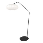Zwarte vloerlamp Zig-Zag 4249ZW met wit zijden kap – Uniek design en functioneel gebruik