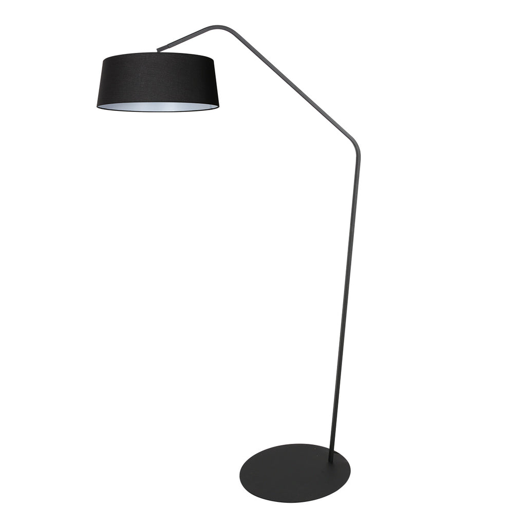 Zwarte vloerlamp Zig-Zag 4255ZW met zwart linnen kap – Uniek design en functioneel gebruik