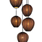 Hanglamp Silura 4282ZW – 5-lichts vide met ronde plafondplaat