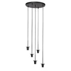 Hanglamp Silura 4282ZW – 5-lichts vide met ronde plafondplaat
