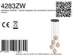 Hanglamp Silura 4283ZW – 5-lichts vide met ronde plafondplaat