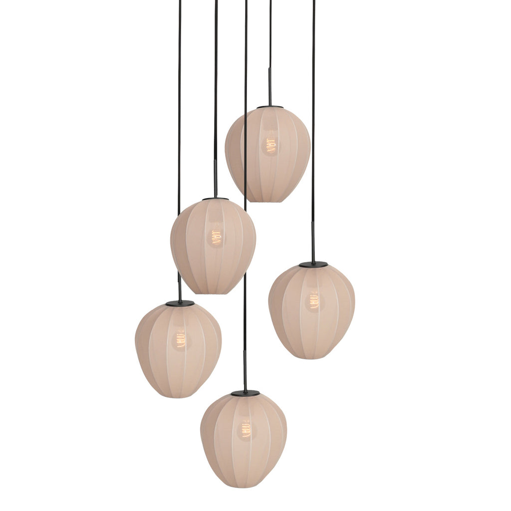Hanglamp Silura 4283ZW – 5-lichts vide met ronde plafondplaat