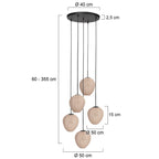 Hanglamp Silura 4283ZW – 5-lichts vide met ronde plafondplaat