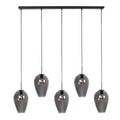 Hanglamp Drovia 4284ZW  met smoke glazen, subtiel speels design
