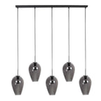 Hanglamp Drovia 4284ZW  met smoke glazen, subtiel speels design