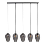 Hanglamp Drovia 4284ZW  met smoke glazen, subtiel speels design