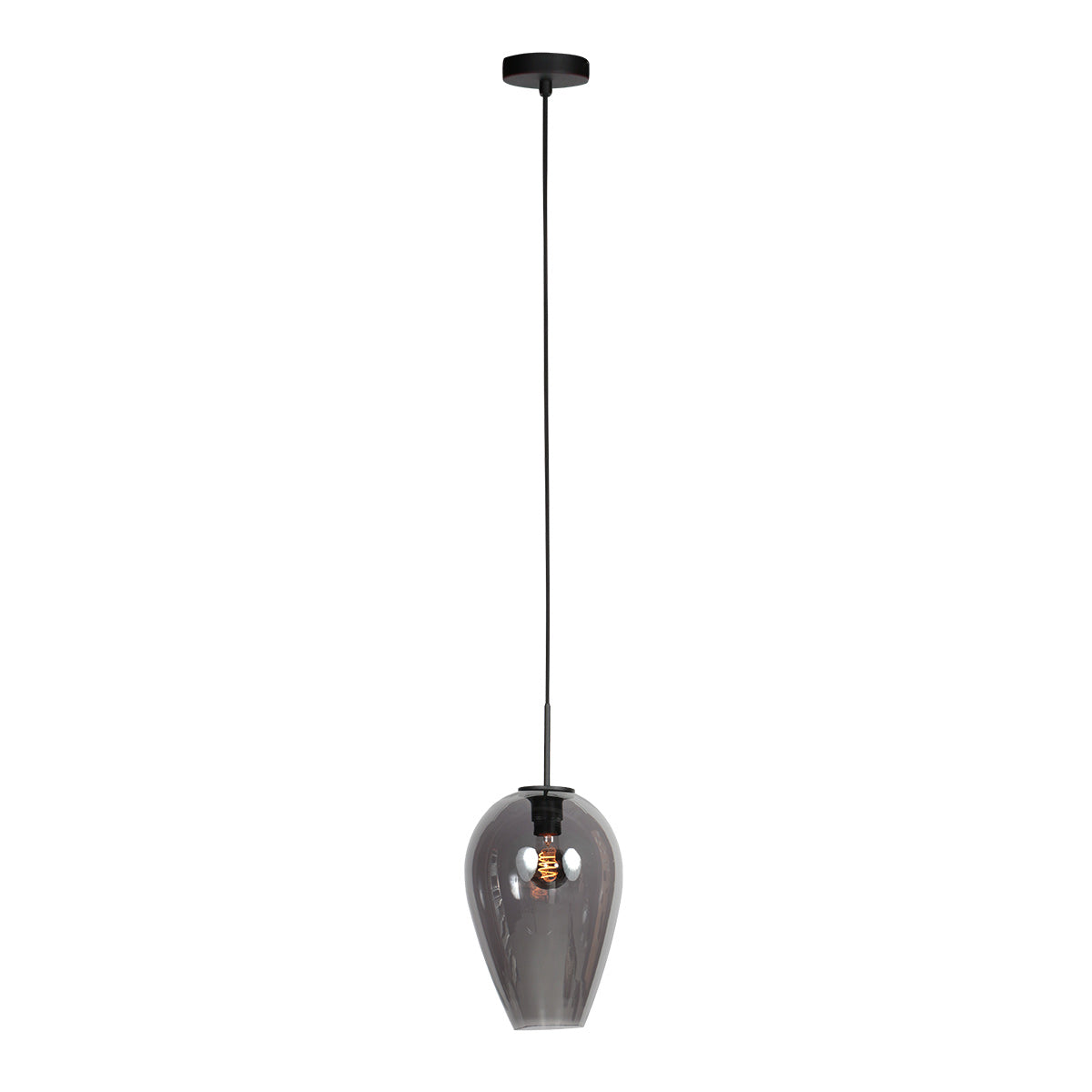 Hanglamp Drovia 4289ZW met smoke glas, warme blikvanger