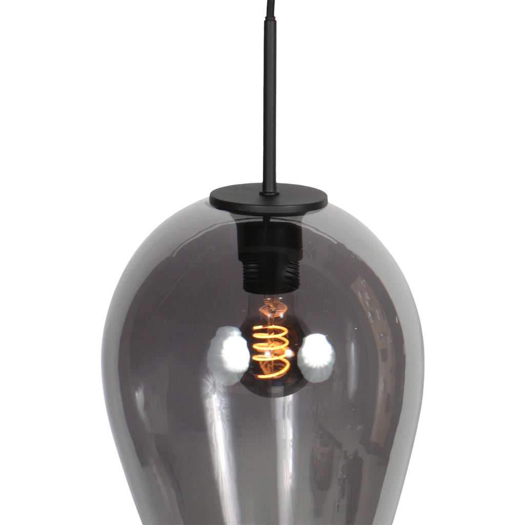 Hanglamp Drovia 4289ZW met smoke glas, warme blikvanger