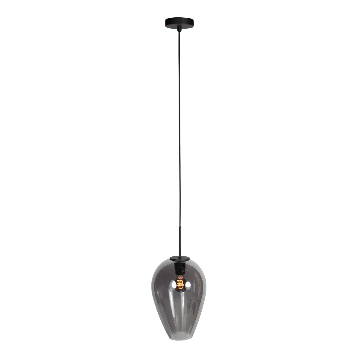 Hanglamp Drovia 4289ZW met smoke glas, warme blikvanger
