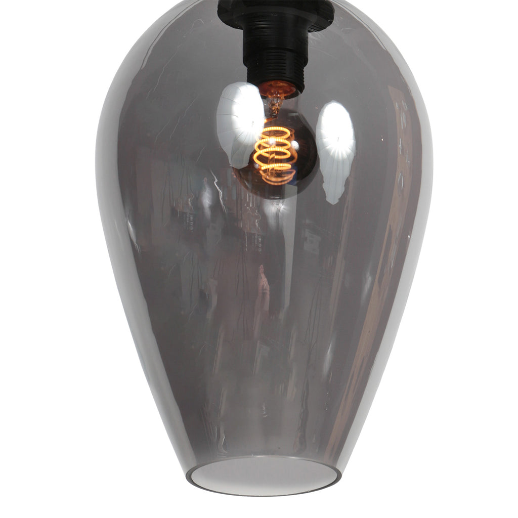 Hanglamp Drovia 4289ZW met smoke glas, warme blikvanger