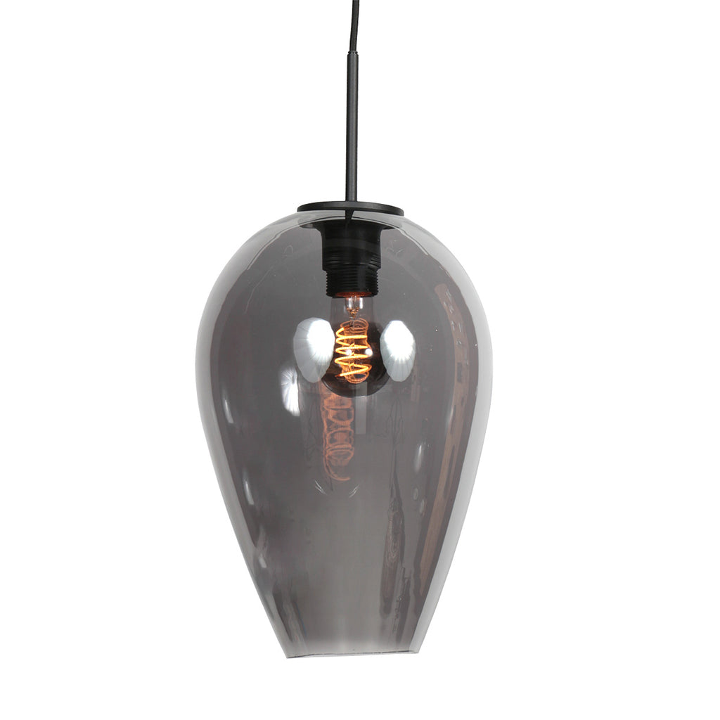 Hanglamp Drovia 4289ZW met smoke glas, warme blikvanger
