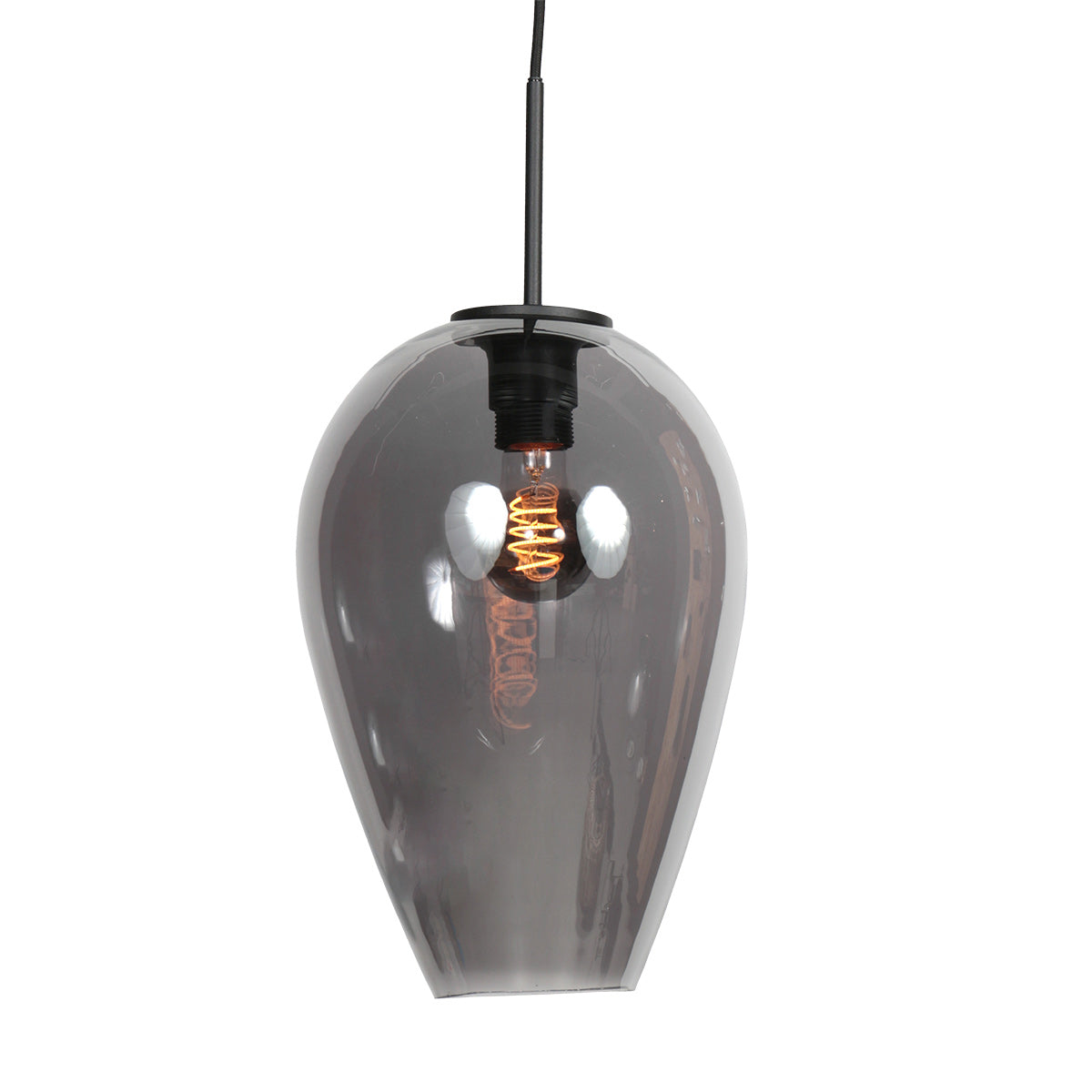Hanglamp Drovia 4289ZW met smoke glas, warme blikvanger