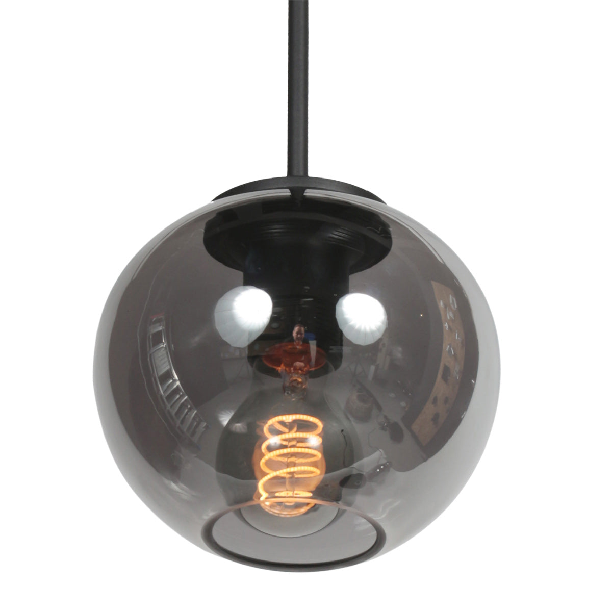 Sferio 4291ZW hanglamp met smoke glas en elegante pendel