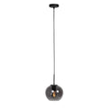 Sferio 4292ZW – Zwarte hanglamp met bolvormig smoke glas van Ø20 cm
