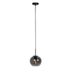 Sferio 4292ZW – Zwarte hanglamp met bolvormig smoke glas van Ø20 cm