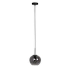 Sferio 4292ZW – Zwarte hanglamp met bolvormig smoke glas van Ø20 cm