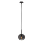 Sferio 4292ZW – Zwarte hanglamp met bolvormig smoke glas van Ø20 cm