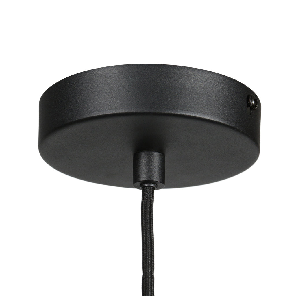 Sferio 4292ZW – Zwarte hanglamp met bolvormig smoke glas van Ø20 cm