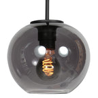 Sferio 4292ZW – Zwarte hanglamp met bolvormig smoke glas van Ø20 cm