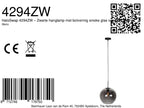 Sferio 4294ZW hanglamp met bolvormig smoke glas van Ø25 cm