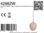 Hanglamp Silura 4298ZW 1-lichts met crème linnen kapje