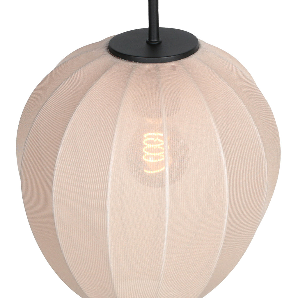 Hanglamp Silura 4298ZW 1-lichts met crème linnen kapje