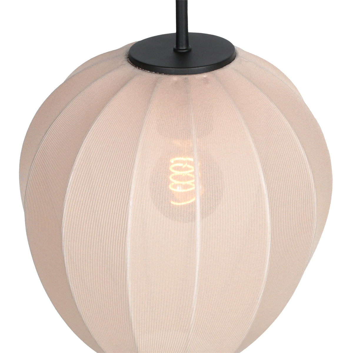 Hanglamp Silura 4298ZW 1-lichts met crème linnen kapje