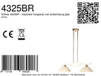 Anthea 4325BR – klassieke hanglamp met amberkleurig glas