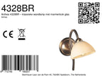 Anthea 4328BR – klassieke wandlamp met marmerlook glas
